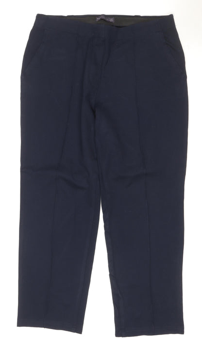 Marks and Spencer Women’s Navy Size 14 Tall Straight Dress Trousers