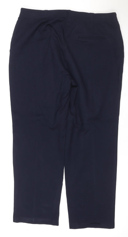 Marks and Spencer Women’s Navy Size 14 Tall Straight Dress Trousers