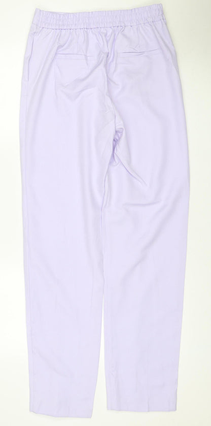 Marks and Spencer Women Purple Size 10 Long Elastic Waist Jogger Trousers