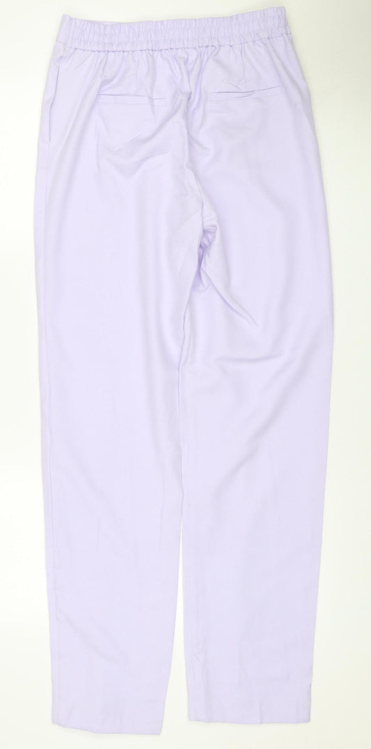 Marks and Spencer Women Purple Size 10 Long Elastic Waist Jogger Trousers