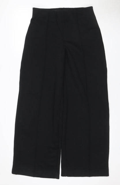 Marks and Spencer Women Black Size 10 Regular Pull-On Straight Trousers