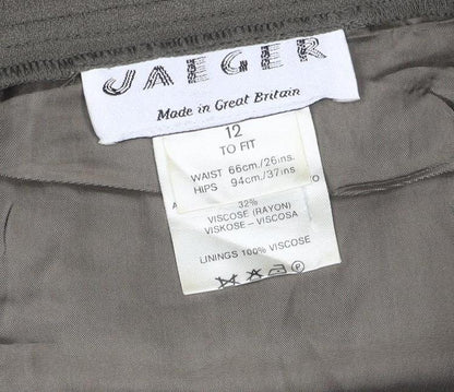Caractere Women Green UK 12 Midi Pencil Skirt Lined Viscose Blend
