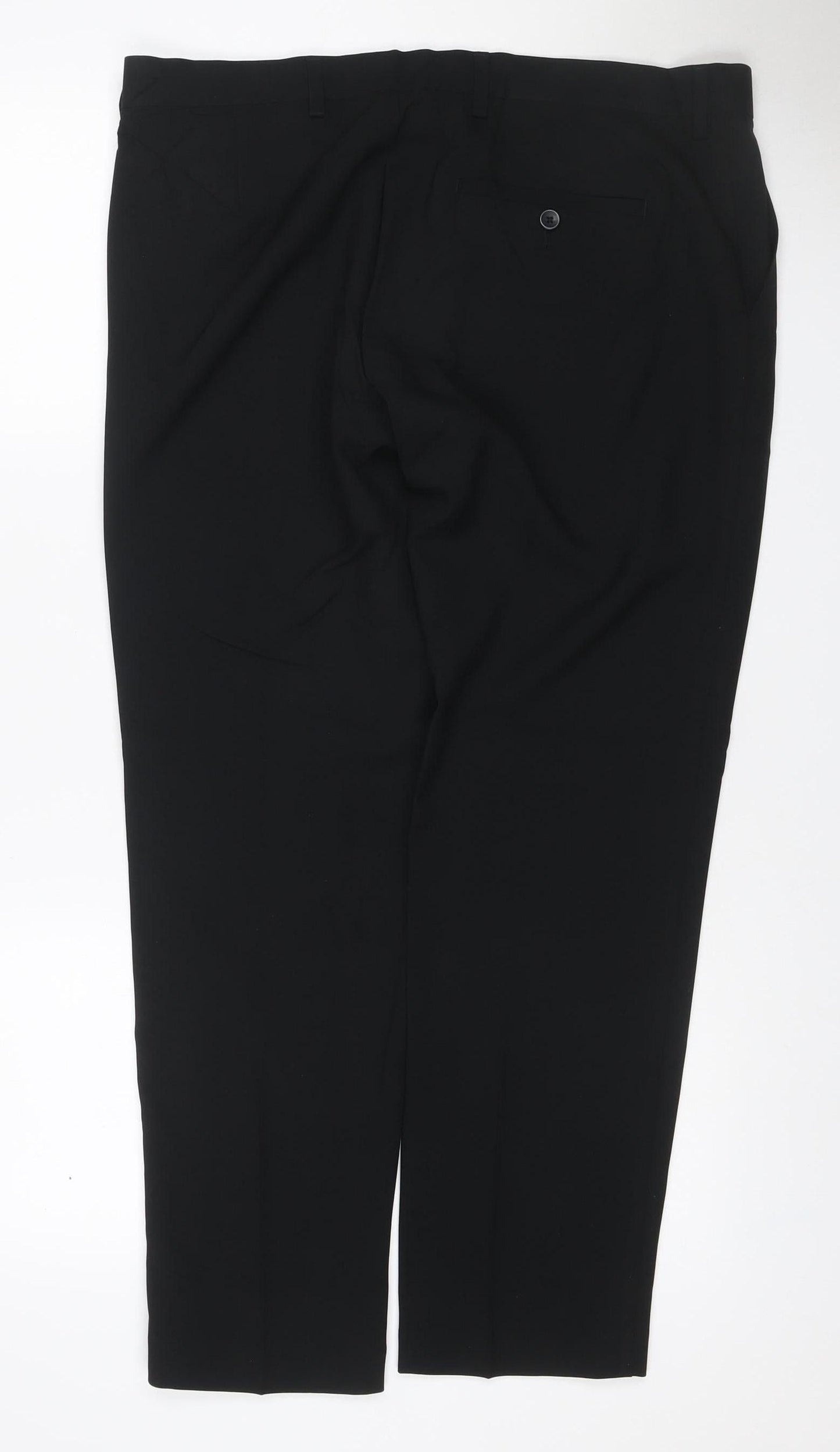 M&S Men’s Black 36in Skinny Flat Front Dress Trousers Smart Workwear