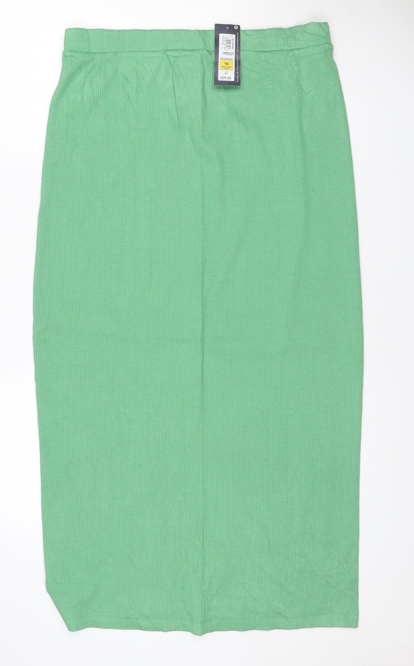 Marks and Spencer Women Green Size 16 Rib Knit Midi Pencil Skirt