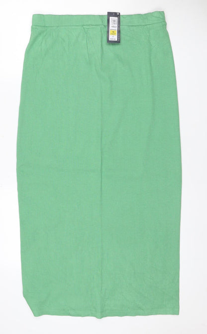 Marks and Spencer Women Green Size 16 Rib Knit Midi Pencil Skirt