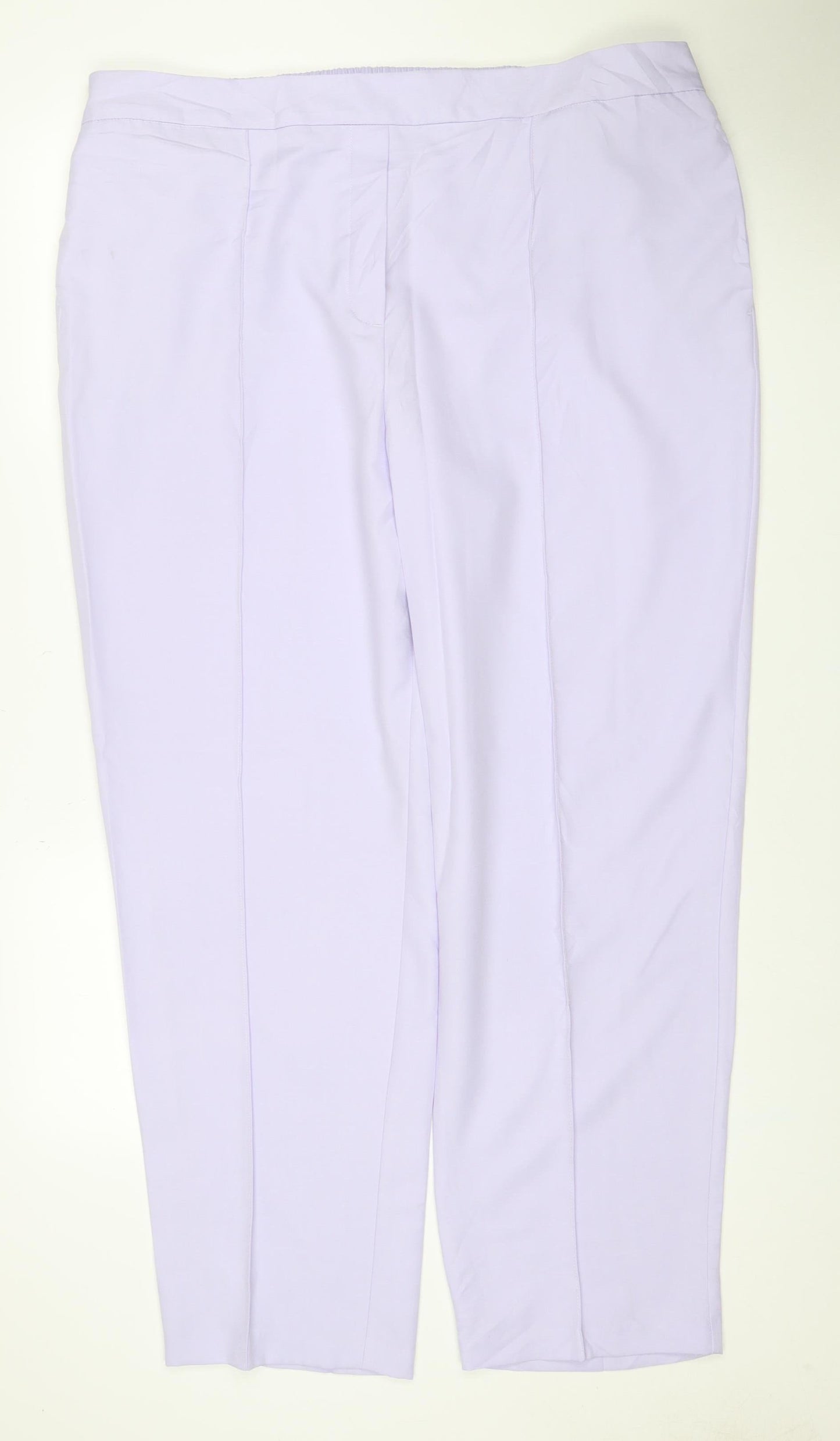 Marks & Spencer Women Lilac Size 22 Straight Elastic Waist Trousers