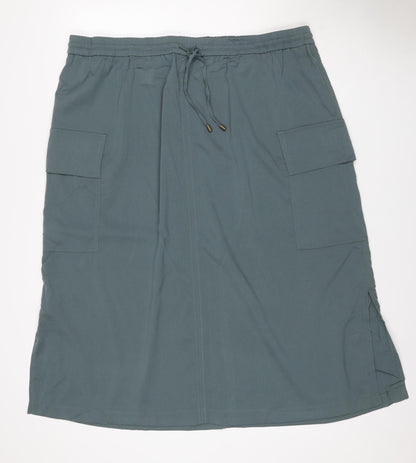 Marks & Spencer Women Green UK 20 Long Cargo Drawstring Skirt