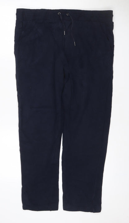 Marks and Spencer Men Blue L Regular Fit Cotton Jogger Sweatpants