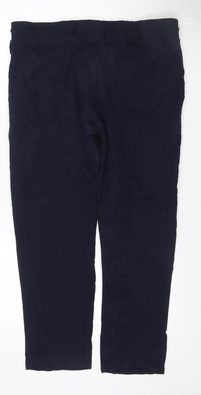 Marks and Spencer Men Blue L Regular Fit Cotton Jogger Sweatpants