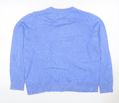 Marks and Spencer Women Blue M Cashmere Crew Neck Knit Jumper