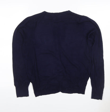 Marks & Spencer Women’s Navy Blue UK 12 Round Neck Button Cardigan