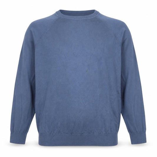 Marks and Spencer Mens Blue XL Pure Cotton Crew Neck Pullover Jumper