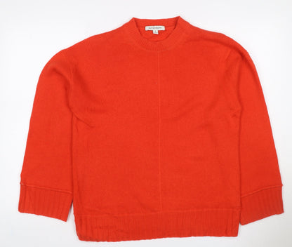 Autograph Women Orange Cashmere Crew Neck Raglan Jumper UK 8