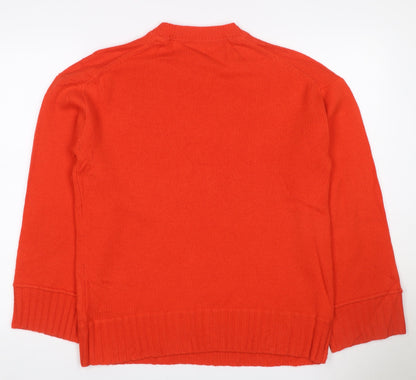 Autograph Women Orange Cashmere Crew Neck Raglan Jumper UK 8