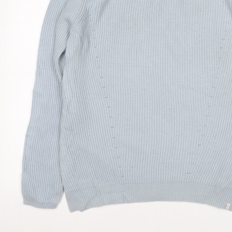 Minimum Men’s Blue M Cable-Knit Crew Neck Pullover Jumper