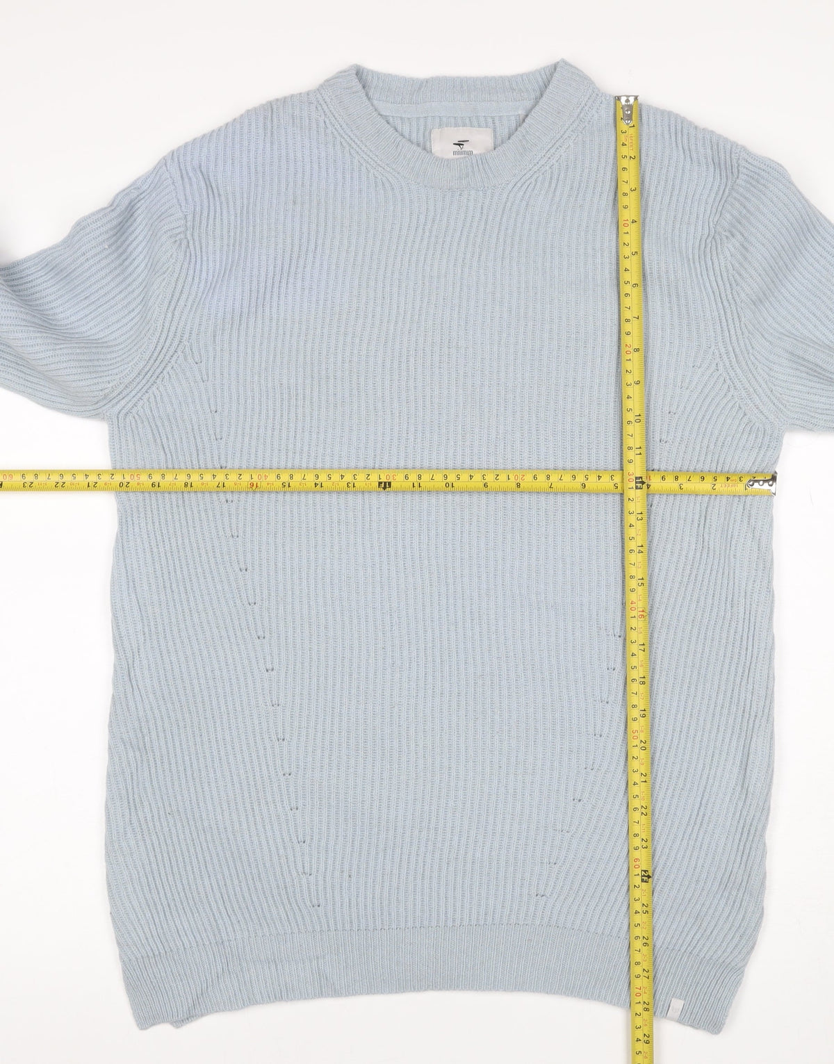 Minimum Men’s Blue M Cable-Knit Crew Neck Pullover Jumper