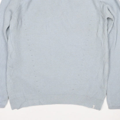 Minimum Men’s Blue M Cable-Knit Crew Neck Pullover Jumper