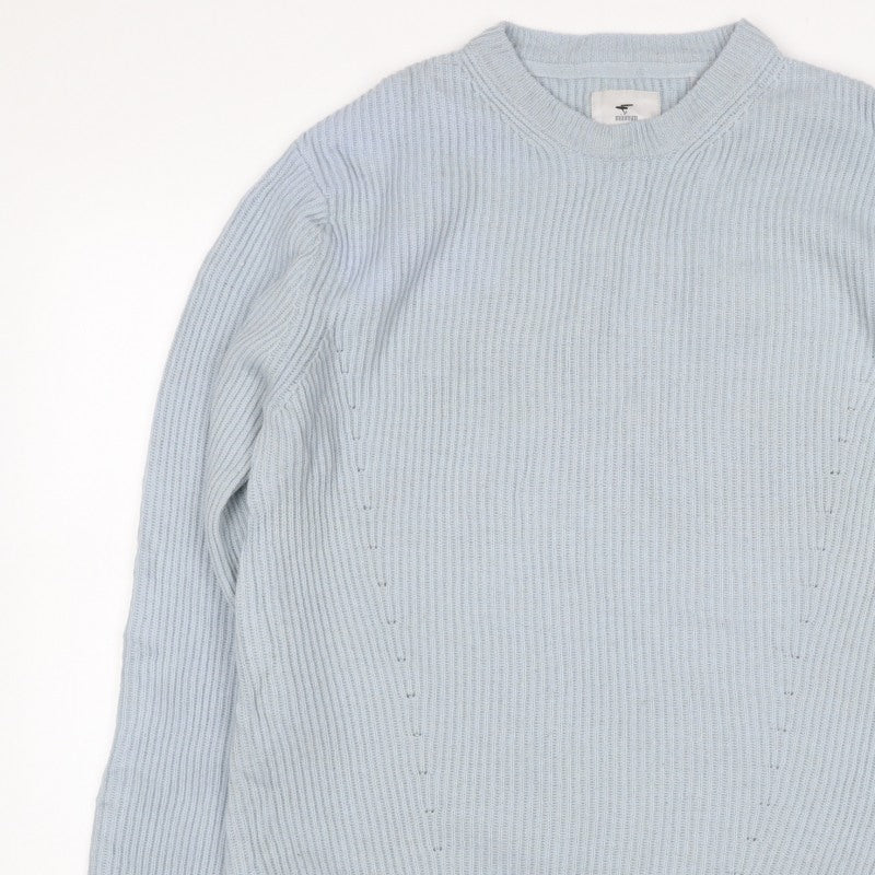 Minimum Men’s Blue M Cable-Knit Crew Neck Pullover Jumper