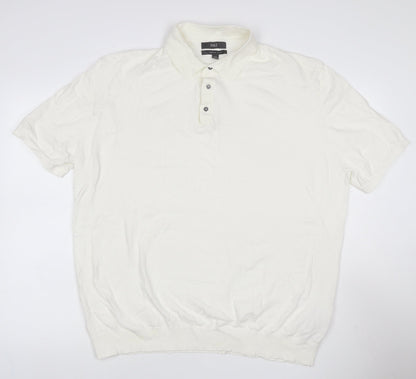 Marks and Spencer Men's Ivory 2XL Cotton Rich Short Sleeve Polo Shirt