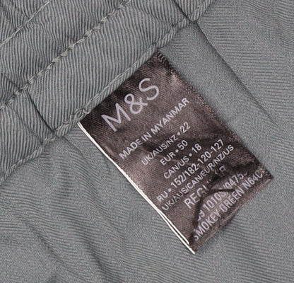 M&S Women Green UK 22 Cargo Midi Drawstring Pocket Skirt