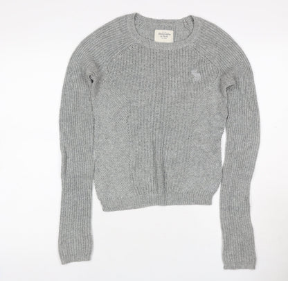 Abercrombie & Fitch Women’s Grey S Cable Knit Crew Neck Jumper