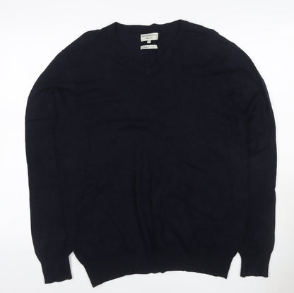 Cristiano Baldinucci Men’s Black L V-Neck Viscose Knit Pullover Jumper
