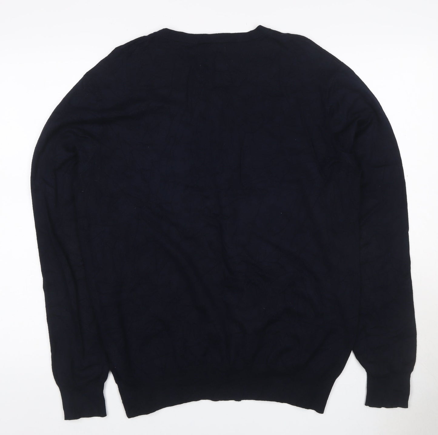 Cristiano Baldinucci Men’s Black L V-Neck Viscose Knit Pullover Jumper