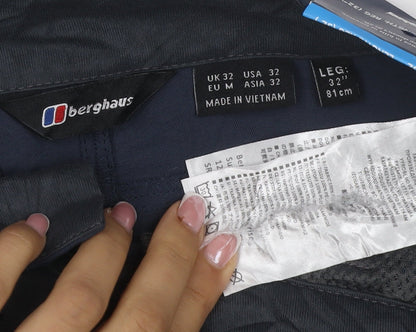 Berghaus Men’s Navy Waterproof Rain Trousers UK 32 W32 L32 Regular
