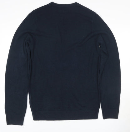 Marks and Spencer Mens Black M V-Neck Pullover Cashmilon Knit Jumper