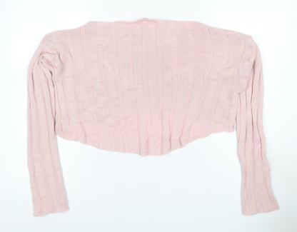Amnesia Women’s Pink S Wrap V-Neck Long Sleeve Knit Jumper