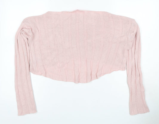 Amnesia Women’s Pink S Wrap V-Neck Long Sleeve Knit Jumper