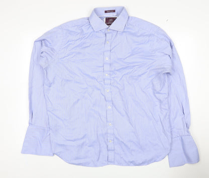 Sartorial Men's Blue 17.5 Classic Herringbone Long Sleeve Shirt