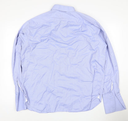 Sartorial Men's Blue 17.5 Classic Herringbone Long Sleeve Shirt