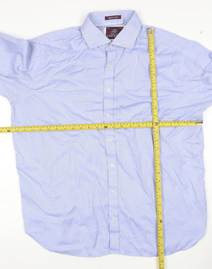 Sartorial Men's Blue 17.5 Classic Herringbone Long Sleeve Shirt