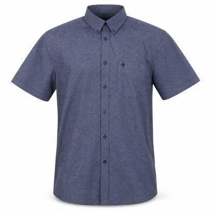 Carson Men's Blue L Geometric Short Sleeve Button-Down Shirt