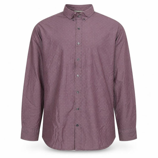 Front view of GANT Men's Purple 2XL Geometric Cotton Button-Down Long Sleeve Shirt