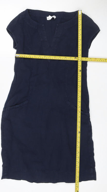 The White Company Women’s Blue Linen Size 6 Knee Length Shift Dress