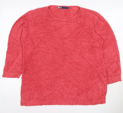 Isle Women’s Pink Open Knit Pullover Jumper Size 18 Plus