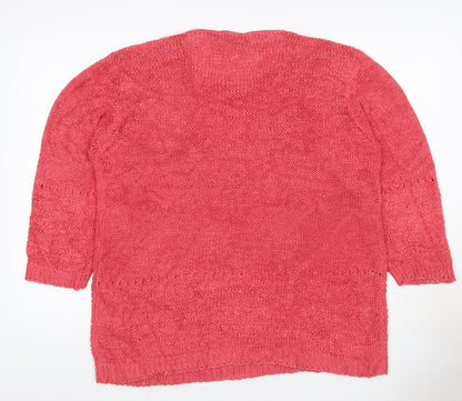 Isle Women’s Pink Open Knit Pullover Jumper Size 18 Plus