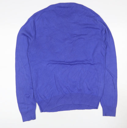 Polo Ralph Lauren Men Blue M Slim Fit Pima Cotton Crew Neck Jumper
