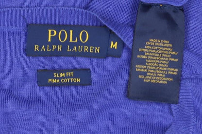 Polo Ralph Lauren Men Blue M Slim Fit Pima Cotton Crew Neck Jumper