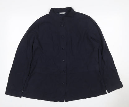 Marks and Spencer Women’s Navy UK 18 Silk Tunic Button-Up Blouse