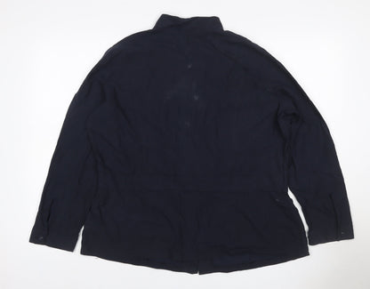 Marks and Spencer Women’s Navy UK 18 Silk Tunic Button-Up Blouse