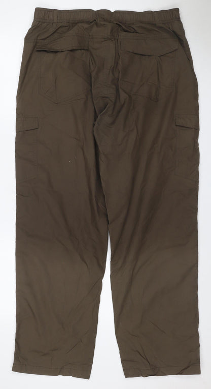 Hingegear Men’s Brown Size 36 Cargo Trousers Elastic Waist Pockets