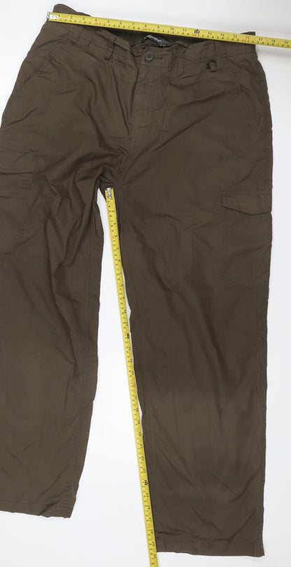 Hingegear Men’s Brown Size 36 Cargo Trousers Elastic Waist Pockets