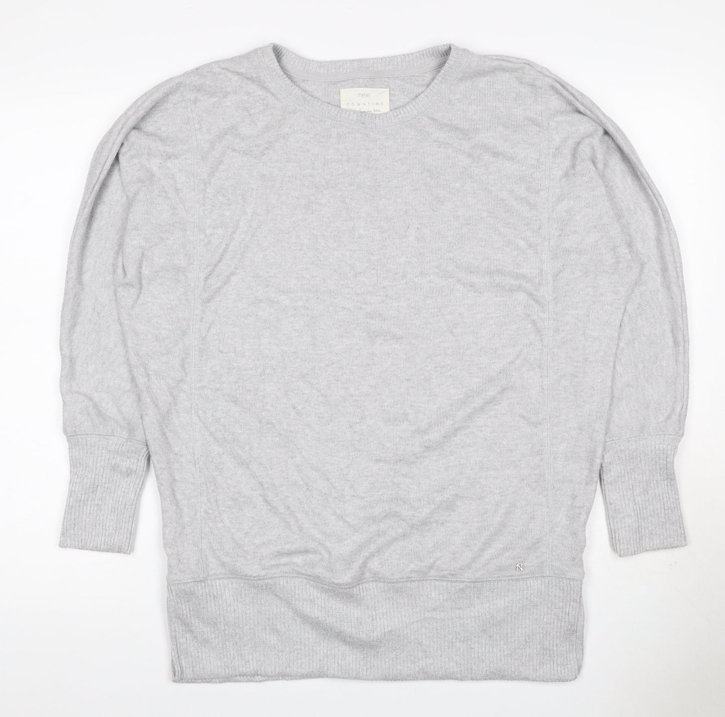 Next Women Grey UK 8 Bamboo Blend Dolman Sleeve Crew Neck Jumper