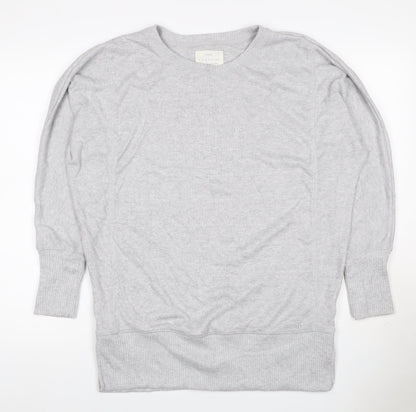 Next Women Grey UK 8 Bamboo Blend Dolman Sleeve Crew Neck Jumper