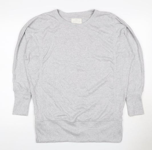 Next Women Grey UK 8 Bamboo Blend Dolman Sleeve Crew Neck Jumper