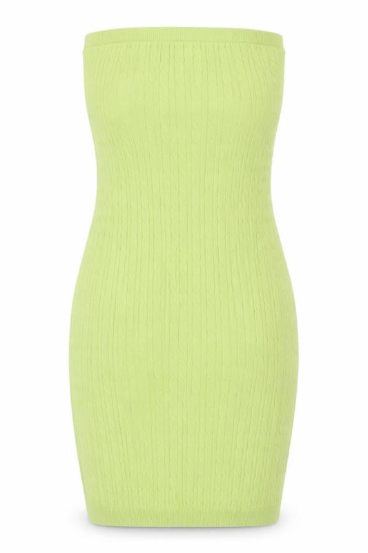 Bershka Women Green XS Bodycon Mini Knit Sleeveless Dress