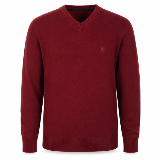 FatFace Men's Red XS V-Neck Pullover Cotton Blend Knit Jumper Logo
